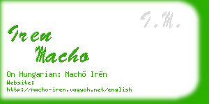 iren macho business card