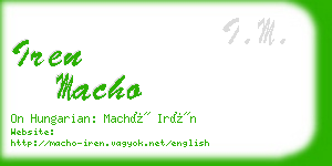 iren macho business card